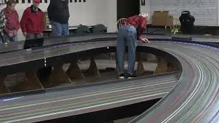 More Trouble With Turn Two During Final Stint of Formula 1 Retro Race 120724 at Dallas Slot Cars.