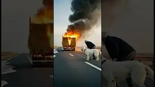 Animal warning to humans, k9 dog saves the truck driver #shorts #animal #animalrescue
