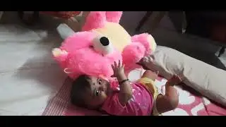 Cute Playtime: Little Dharvi with Her Teddy Bear 🧸🌼