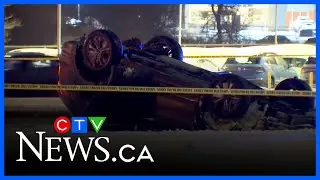 Man seen running from vehicle after rollover on St. Laurent Boulevard