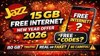 Jazz 15 GB Free Internet New Year Offer 2026 | Jazz Free Internet Codes free jazz Free internet 2026