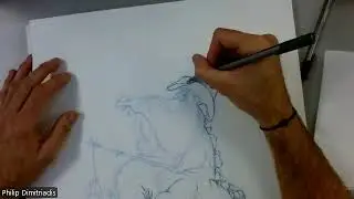 Step 2- Line Clean Up Demo of Alligator Sketch
