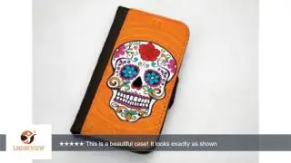 Orange Day Of The Dead Sugar Skull Samsung Galaxy S4 Leather Wallet Case By Little Brick Press |