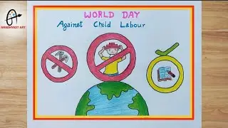 World Day Against Child Labour Drawing | Stop Child Labour Poster Drawing | Child Labour Drawing