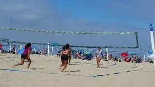 Amalia Torres Huntington Beach Tournament,  Grey Shirt, blue flower bottoms, Alianna maroon bott(26)