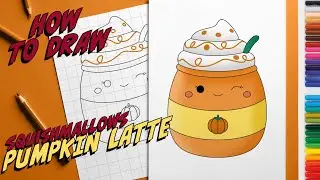 How to draw Squishmallows PUMPKIN LATTE | Drawing for kids step by step