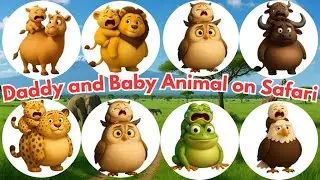 Safari Animals Sounds Song - Daddy Dances, Baby Cries 😂 | Funny Animal Sounds for Kids | Gon Gon Edu