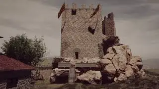 Castillo de Peracense. Recreaci&oacute;n virtual del Recinto superior
