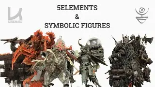 The Five Elements and Symbolic Figures. Original Kallamity sculptures