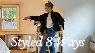 How I would style #thrifted  #vintage leather jacket with fringe and floral details #thrifthaultryon