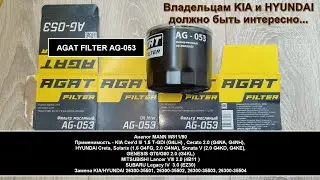Распил масляного фильтра AGAT FILTER AG-053 (аналог MANN W811/80)
