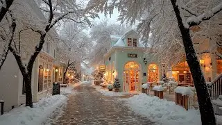 Relaxing Morning Jazz ❄️ Cozy Snowy Coffee Shop in a Quiet Small Town | Soft Jazz for Peaceful Start