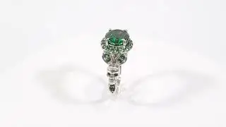 Lab Created Emerald Skull Wedding Ring Flower Petal Skull Ring Women | Dfine Jewelry Store