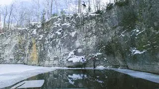 Vermont Winter Cliff Jumping : Vermotters Ice Cutters 2021