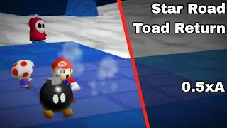 Super mario star road - Star Road Toad + Return to mainland (0.5x A presses)