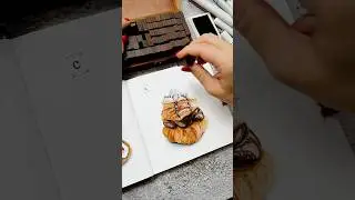 Cream puff / Realistic drawing / Food illustration #shorts