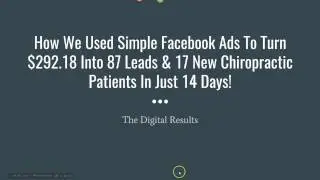 How To Get More Chiropractic Leads and Patients With Simple Facebook Ads