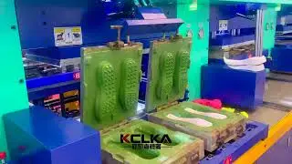 FULL AUTOMATIC HOT AND COLD FOAM EVA MOLDING MACHINE #ELLEN #KCLKA #FOOTWEAR EQUIPMENT #MANUFACTURER