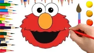How To Draw Cute Elmo 🐻 // Drawing, Painting & Coloring For Kids and Toddlers_🌈🎨