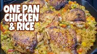 MY ONE POT MEAL  RECIPE | HOW I MAKE MY ONE PAN CHICKEN AND RICE | BAKED CHICKEN THIGHS AND RICE