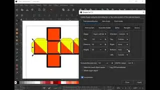 Inkscape extension Shapes for 1: foldable box using new Paper craft tab option