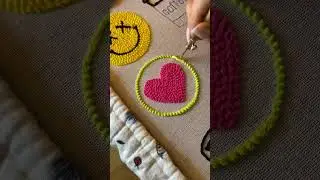 ASMR ✨ Punch Needle Coaster #punchneedle #crochet #embroidery #knitting #asmr #relaxing #satisfying