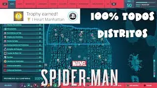 Troféu Eu Amo Manhattan - Conclua 100% em Todos os Distritos - Spider Man PS4 - Guia de Troféu