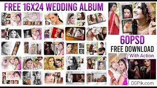 FREE 16x24 Wedding Album 60 PSD Templates with Action Download