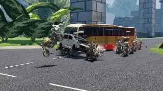 Bus HarJay dari kardus ngeblong menabrak mobil dan motor , versi mobil miniatur kardus