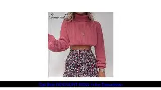 Best Price Simenual Turtleneck Knitted Autumn Winter Sweaters Women Long Sleeve Casual Fashion 2019