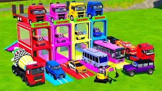 Transporte de Cor com Tayo! Todos os Caminhões Misturadores de Cores com Plataforma Dupla,Volvo–FS22