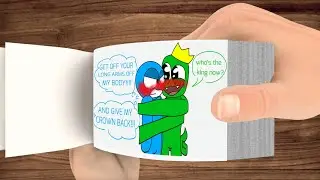 Kiss Meme | rainbow friends blue x green | Roblox Flipbook animation