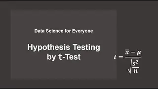 Data Science for Everyone 8-1 Hypothesis testing by t-test