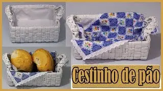 Cestinho de Pão Feito com Caixa de Papelão