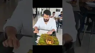 Actor Mohanlal eating spcl food😋❤️💥at shooting spot #shorts #short #shortvideo