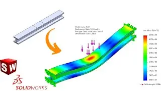 Beam Simulation Static Study #solidworks #muroengineering
