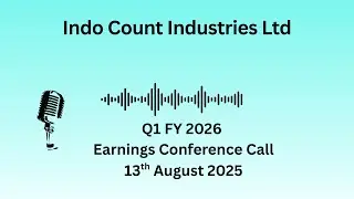 Indo Count Industries Ltd Q1 FY 2026 Earnings Conference Call