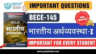 IGNOU BECE-145 - Indian Economy &ndash; I ||  Hindi Medium Important Questions For Exams ||
