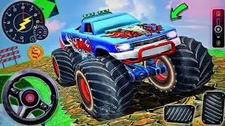 thunder Old Bison Super Blue Monster Truck - The World Mega Truck Ramp Race - Best Mega Truck - 192