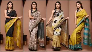 Maheshwari Silk Sarees | Free Shipping | Bagru Print Maheshwari Silk Sarees #shopnow 