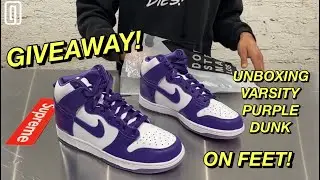 NIKE DUNK HI Varsity Purple * On Feet! Honest review * WATCH BEFORE BUYING * Giveaway prize revealed