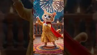 Diwali Dance Cat 2025 😻💃 | Festival Glow Remix#cat #catdance #catlovers #aicat #catshorts #cats