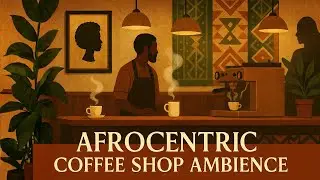Black Afrocentric Coffee Shop Ambience ☕ Cozy Winter Caf&eacute; Wallpaper | Relaxing Jazz & Warm Vibes