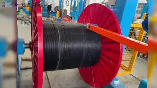 Takeup machine with automatic robotic arm Cable laying device run test video