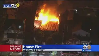 Crews Battling Blaze At Westlake District Residence