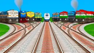 Nine Trains Crossing At Bumpy Forked Railroad Tracks ll Diamond Railroad Crossing Tracks Railways 
