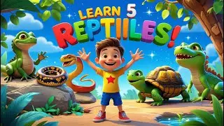 &ldquo;Meet 5 Amazing Reptiles! 🦎🐢🦖 | Fun English Poem for Kids | Learn Animal Names&rdquo; | Kids Learning Poem
