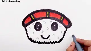 How to Draw a cute Sushi || Easy Drawing Tutorial for Beginners