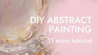 DIY - How to Make a Textured Abstract Painting with gold. Tutorial  for Beginners