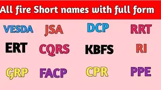 Fire fighting short form | all fire Short name with full form | HSE part 02
